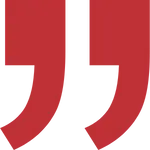 Na obrazku widzimy czerwony symbol podwójnych cudzysłowów, skierowany w dół, co sugeruje zamykający cudzysłów. Jest to prosta grafika, wykonana w jednolitym czerwonym kolorze, co może sugerować czytelny i wyraźny przekaz. Jest to logo strony internetowej https://www.cytaty.waw.pl o tematyce cytatów. Tego rodzaju symbolika jest często używana w kontekście stron poświęconych zbieraniu i udostępnianiu cytatów, co podkreśla tematykę treściową strony.