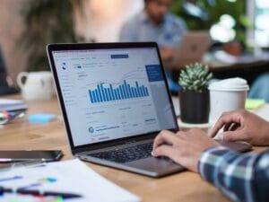 Analityka - wykresy na ekranie komputera