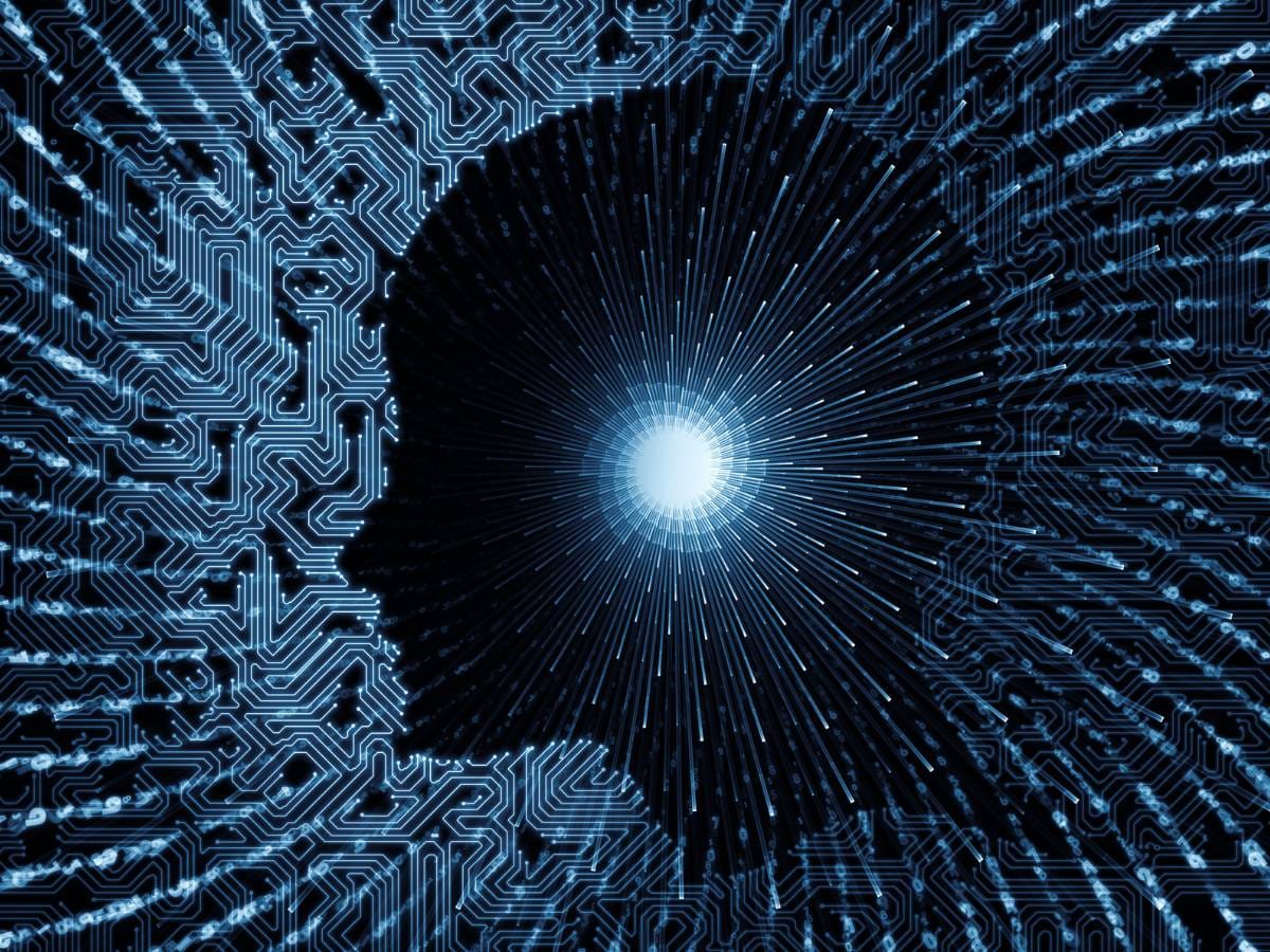 Sylwetka twarzy i światło w środku.