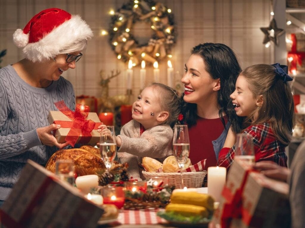 Rodzina przy świątecznym stole