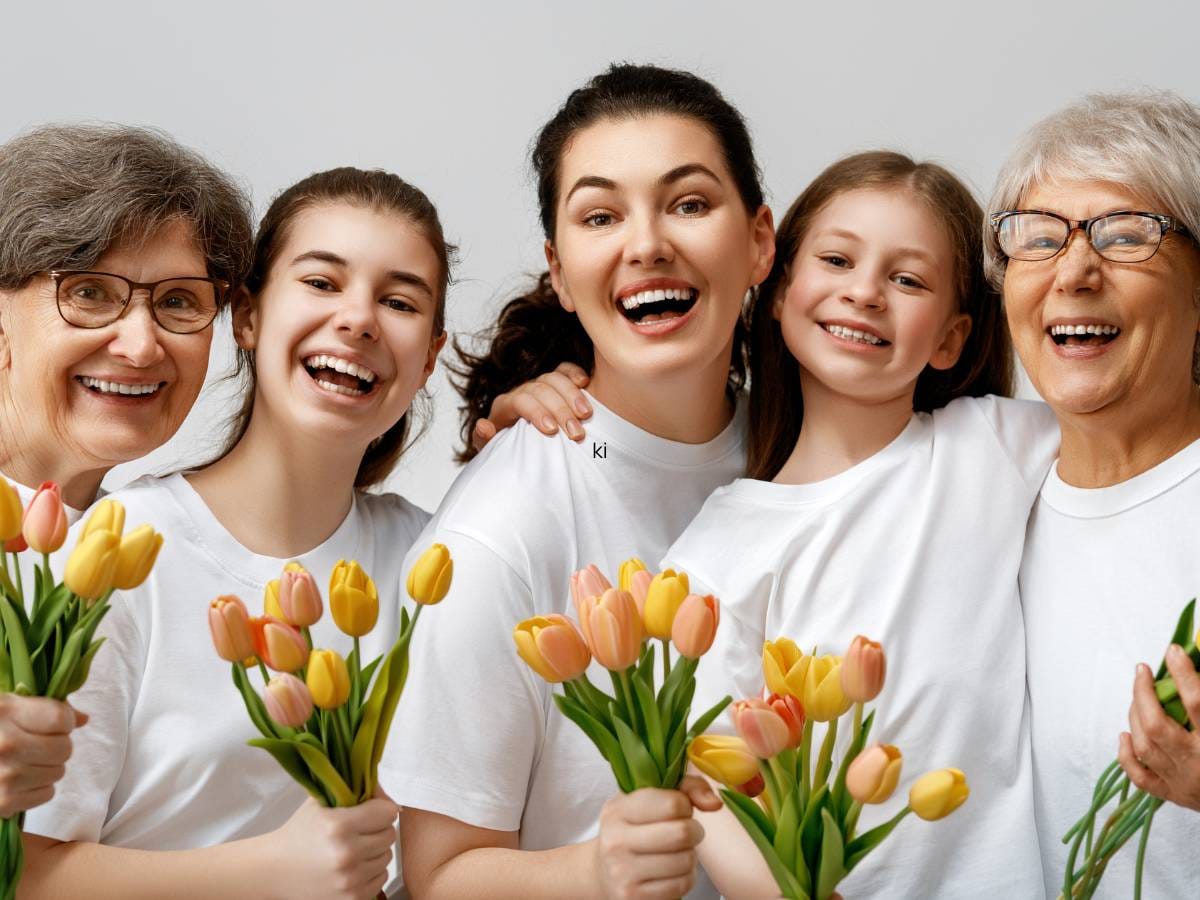 Kobiety z żółtymi tulipanami